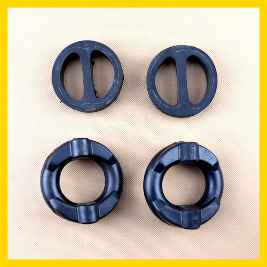 4-piece front and rear exhaust muffler system hanger kit for BMW E32, E34, 530i, 740i, and M5.