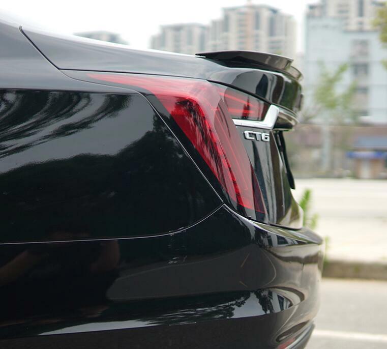 for Cadillac CT6 2019-2021 Glossy Black Rear Trunk Spoiler Tail Wing Lip Cover
