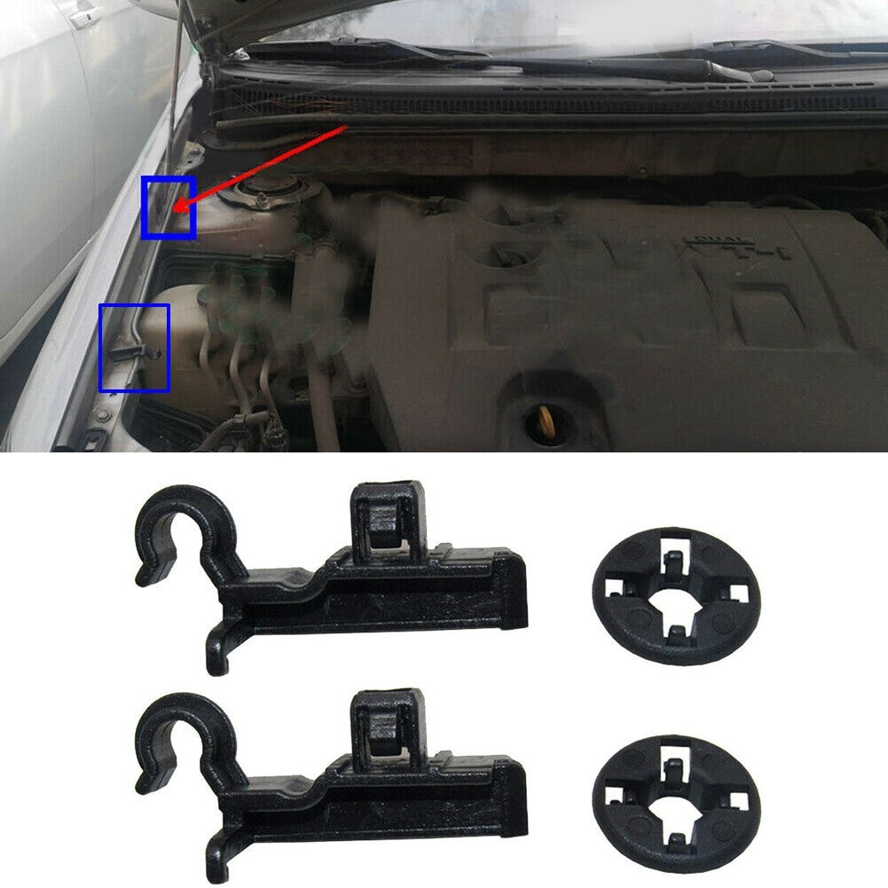 4pcs Car Hood Prop Rod Clips Grommet Plastic-Bonnet Stay Holder for Toyota