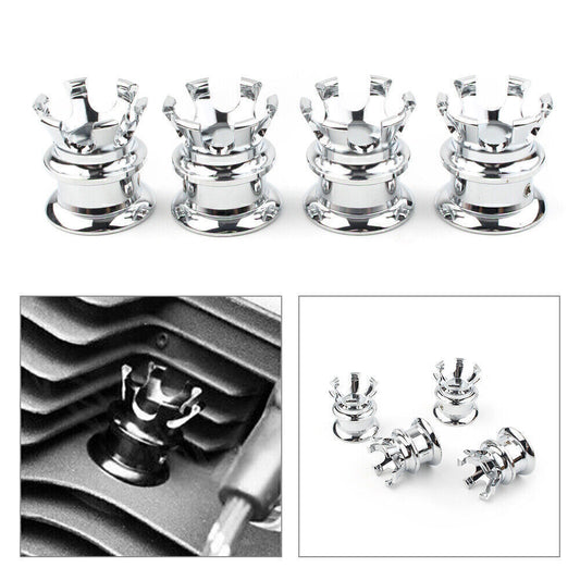 4x Head Bolt Topper Cover Cap Engine Cover Trim Chrome for Sportster XL883 1200