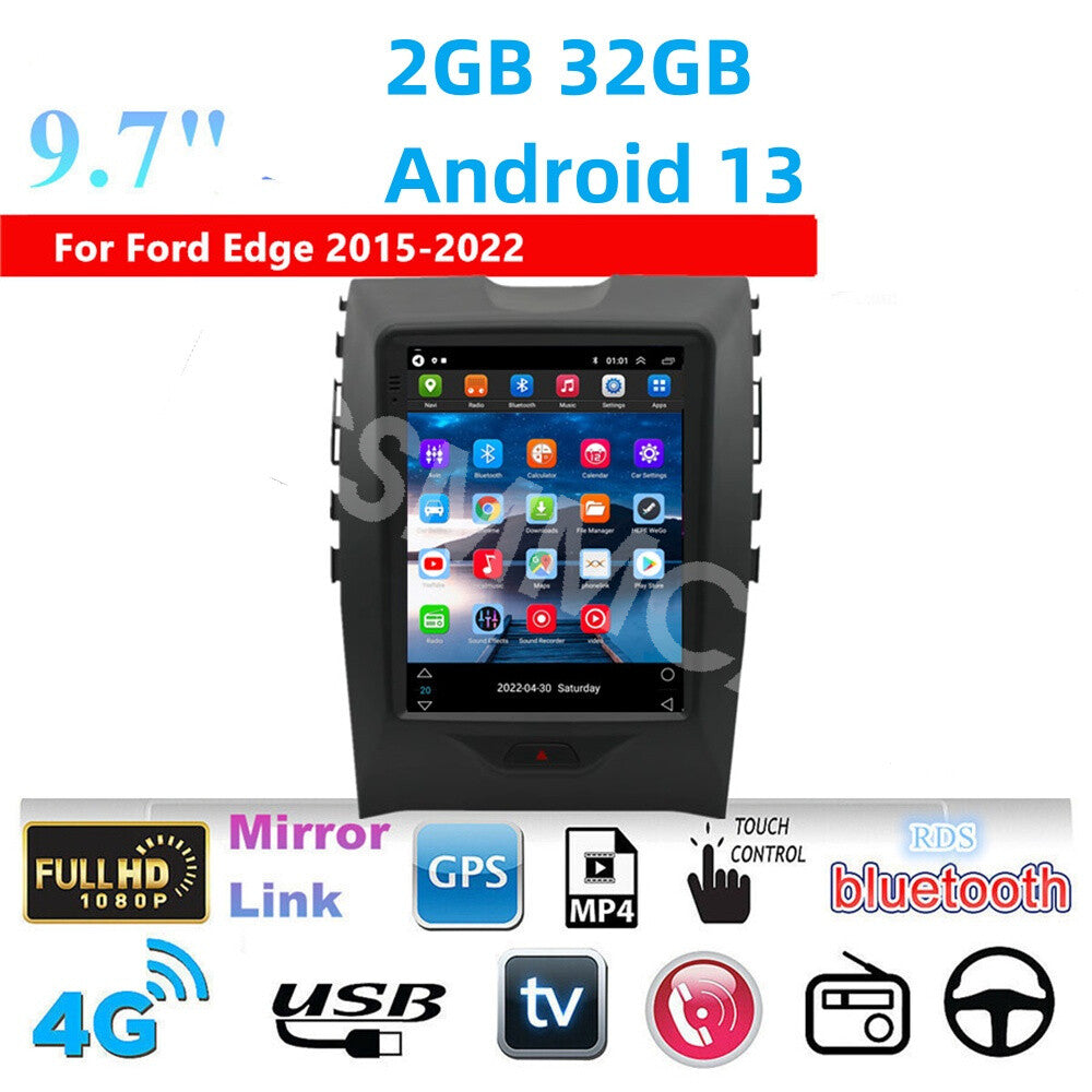 Car Radio GPS Nav Stereo Headunit Fit for Ford Edge 2015-2022 For Carplay Camera