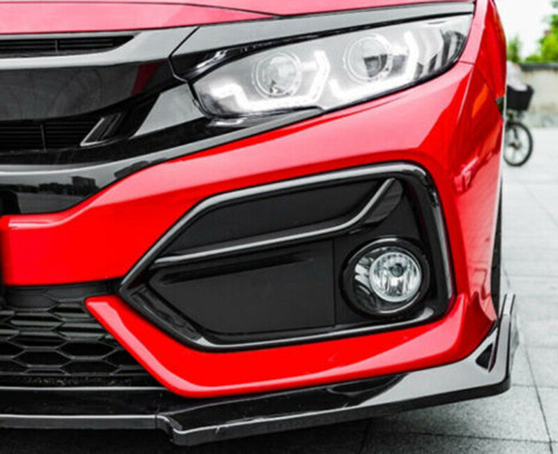 for Honda for Civic Hatchback 2016-2021 Gloss Black Front Fog Light Lamp Frame Cover