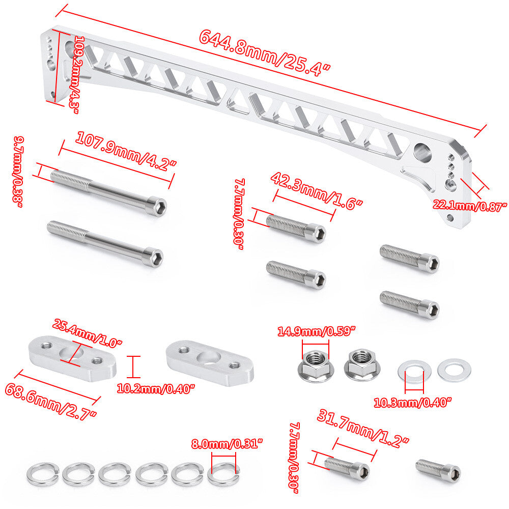 For 96-00 for Honda for Civic Del Sol EG Racing Billet Lower Control Arm +Subframe Brace