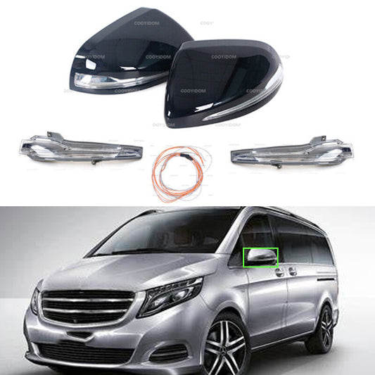 for Mercedes-Benz Vito W447 2016-2020 Rear Mirror Cover Turn SignalLight Set