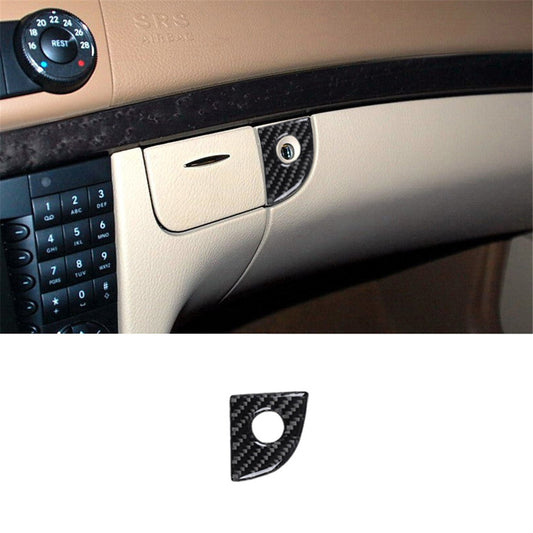 1X Carbon Fiber Glove Box Handle Cover Trim for Mercedes-Benz E-Class W211