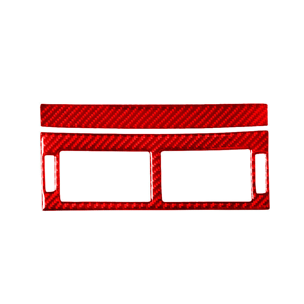 2X Red Carbon Fibre Centre Air Vent Trim for Land Rover Discovery Sport 2015-2019