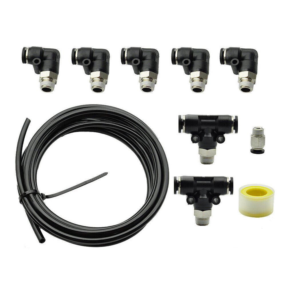 Black PUSH LOCK Vacuum Fitting Kit Turbo Wastegate Solenoid for Turbo Vehicle