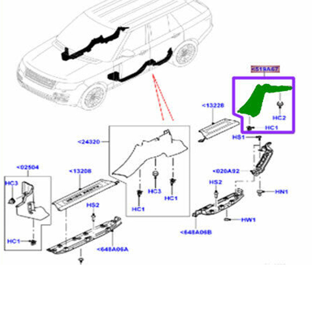 C Pillar Trim Lower Panel Molding Cover for Land Rover for Range Rover 2013-2020