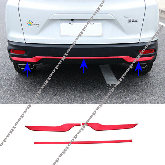 Glossy Red Rear Bumper Cover decor protector Strip Trim for Honda CR-V 2020-2022