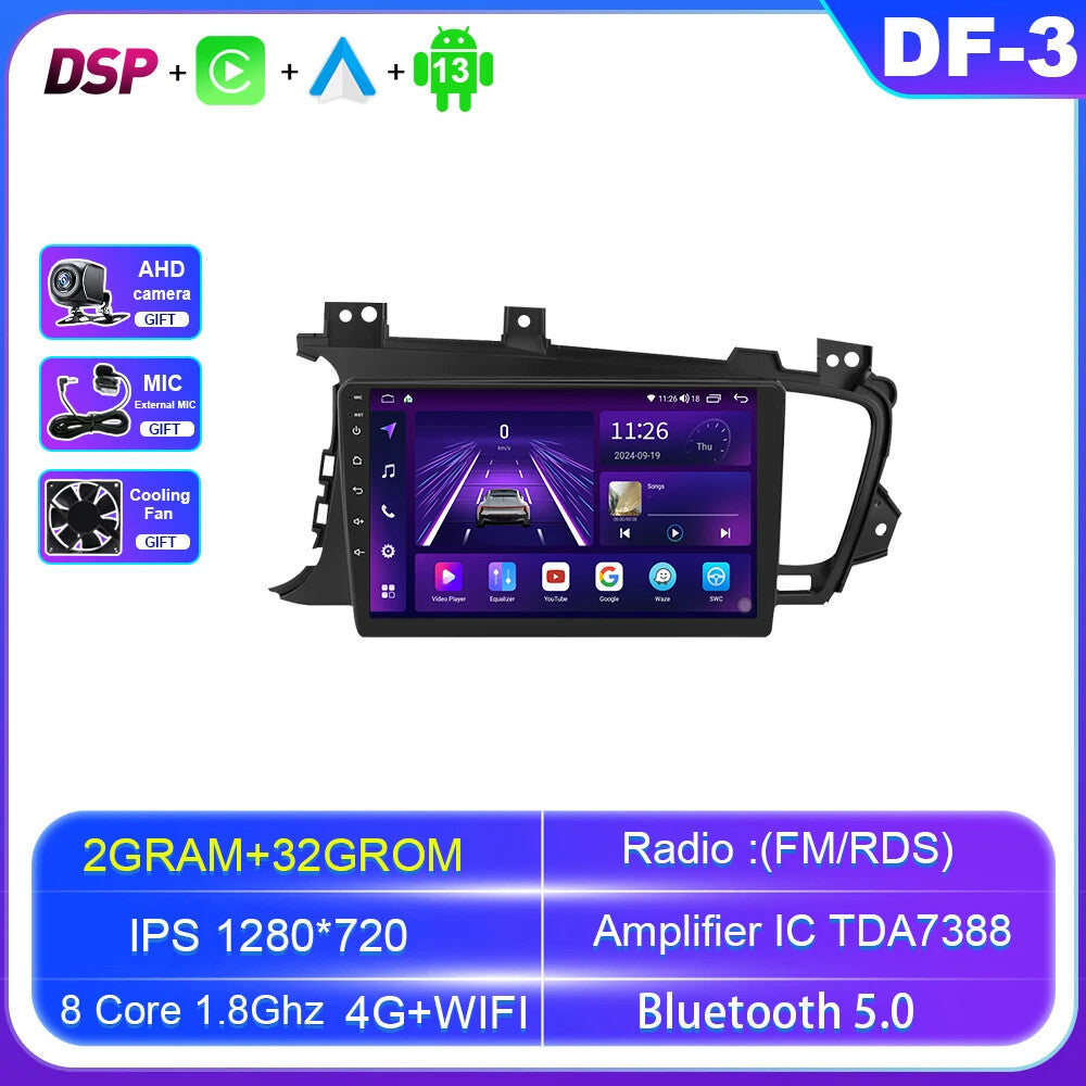 Car Radio Carplay Screen for Kia for K5 Optima 2011-2015 GPS Multimedia Video Player