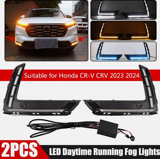 Suitable for Honda CR-V (2023-2025) 2-piece LED fog light, daytime running light, and turn signal.