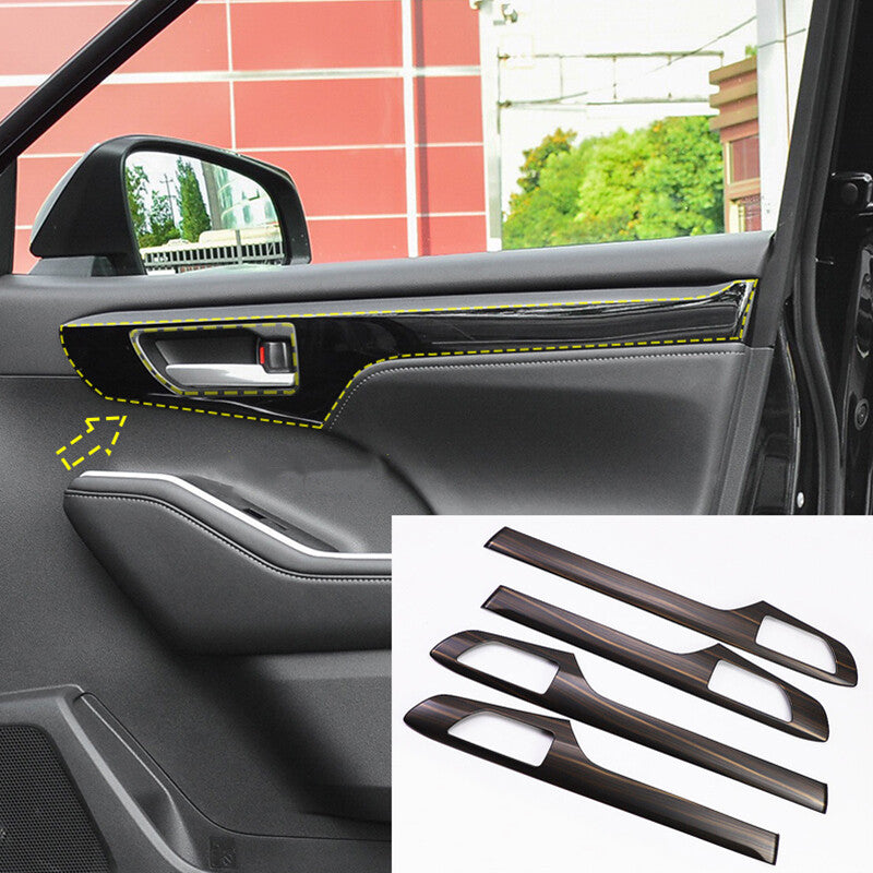 Wood grain Inner Door Molding Cover decor Trim for Toyota Highlander 2020-2023