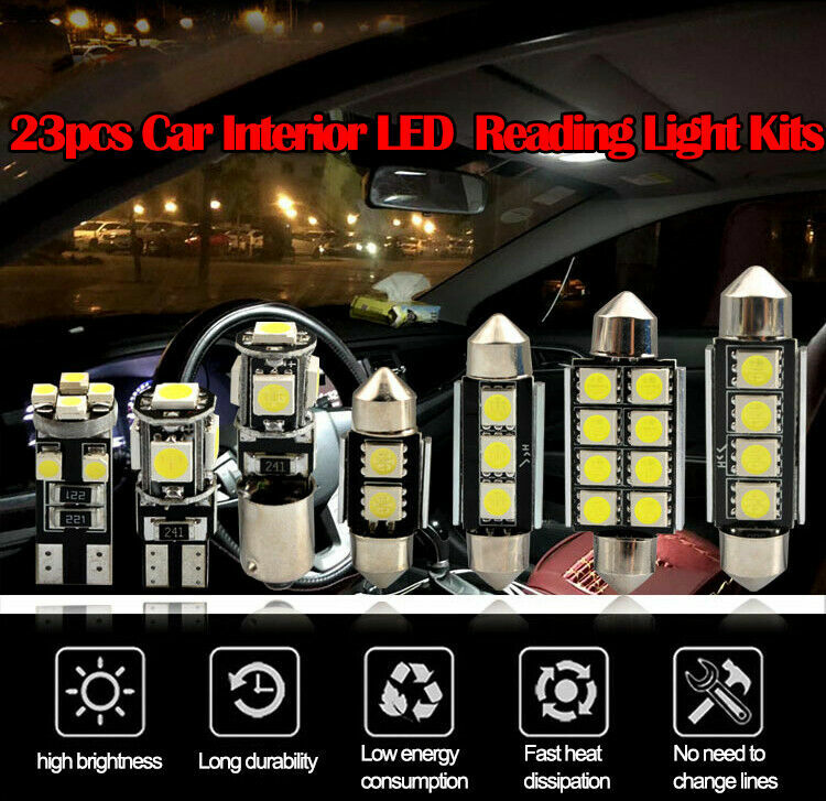 23pcs SMD LED Light Car CANBUS Lamp Still Light Interior Lighting 12V