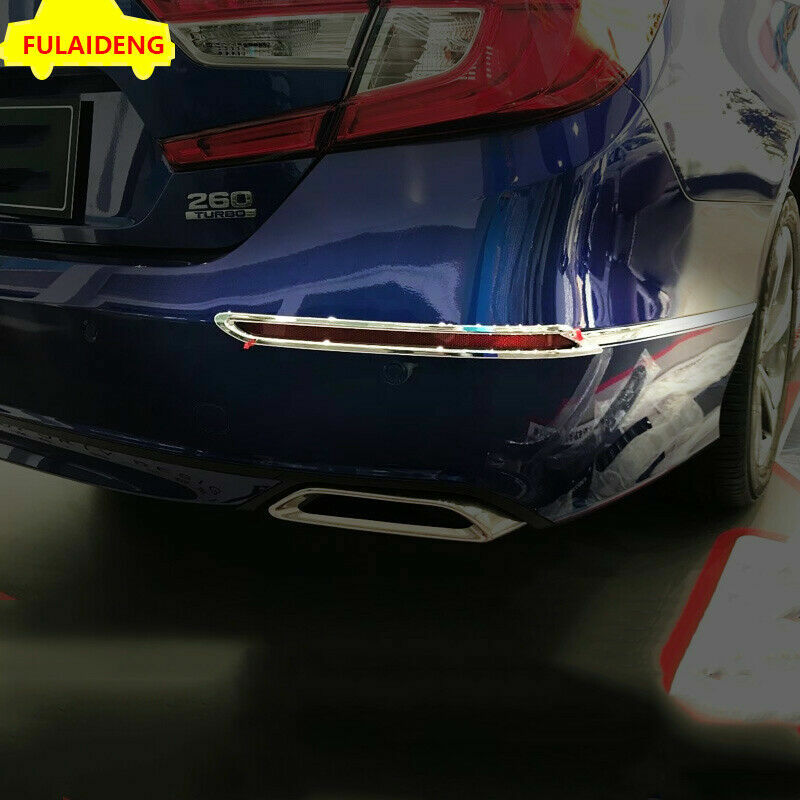 2X for Honda Accord Sedan 2018-2021 Chrome Rear Bumper Fog Light Lamp Cover Trim