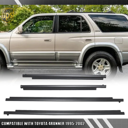 4x/Set Door Glass Outer Weatherstrip Trim Seal Kit for Toyota 4Runner 1995-2002