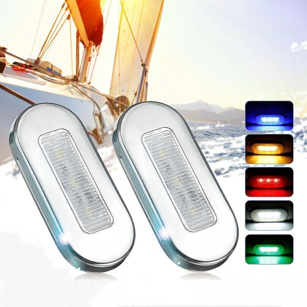 2-10X 12V LED Courtesy Light Mount Yacht Marine Boat Cabin Deck Lamp Waterproof