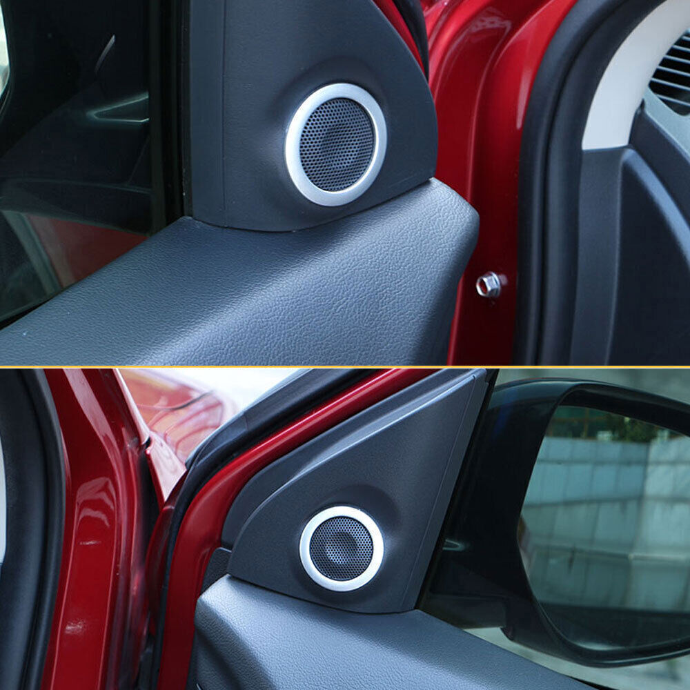 2Fit for Mitsubishi Outlander 2014-2020 Silver A-Pillar Speaker Ring Cover Trim