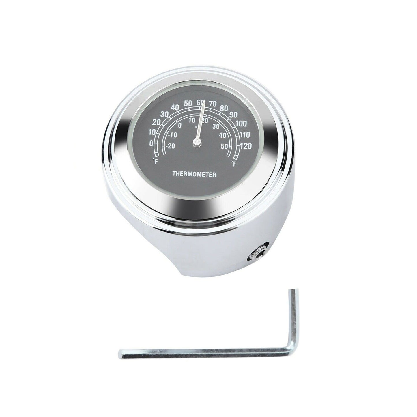 Universal Replace Motorcycle Front Chrome Waterproof Handlebar Mount Thermometer
