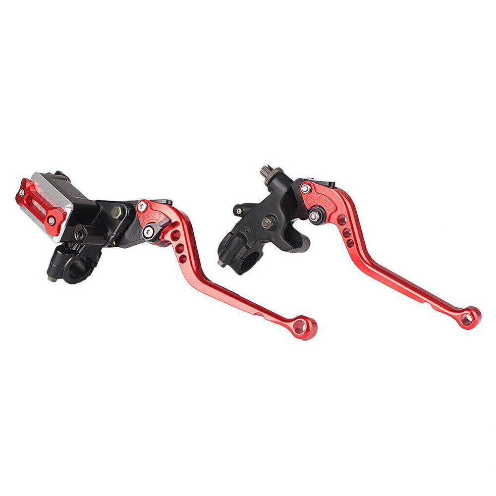 7/8 Motorcycle Universal Clutch Brake Levers Master Cylinder Reservoir UK