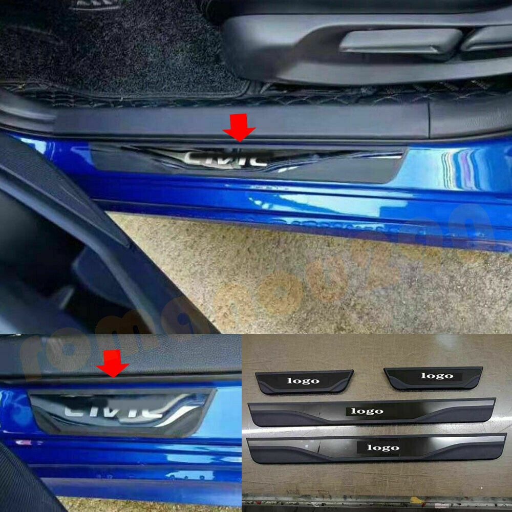 4For for Honda for Civic 2022-2023 Car Accessories Door Sill Scuff Plate Guard Protector