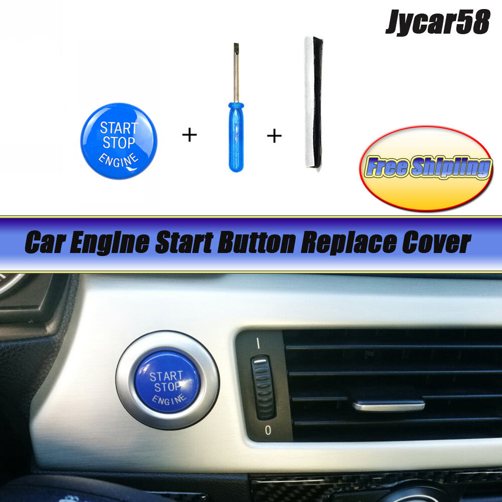 Blue Engine Start Stop Push Button Cover for BMW E Chassis 1 3 5 7 X3 X5 Series