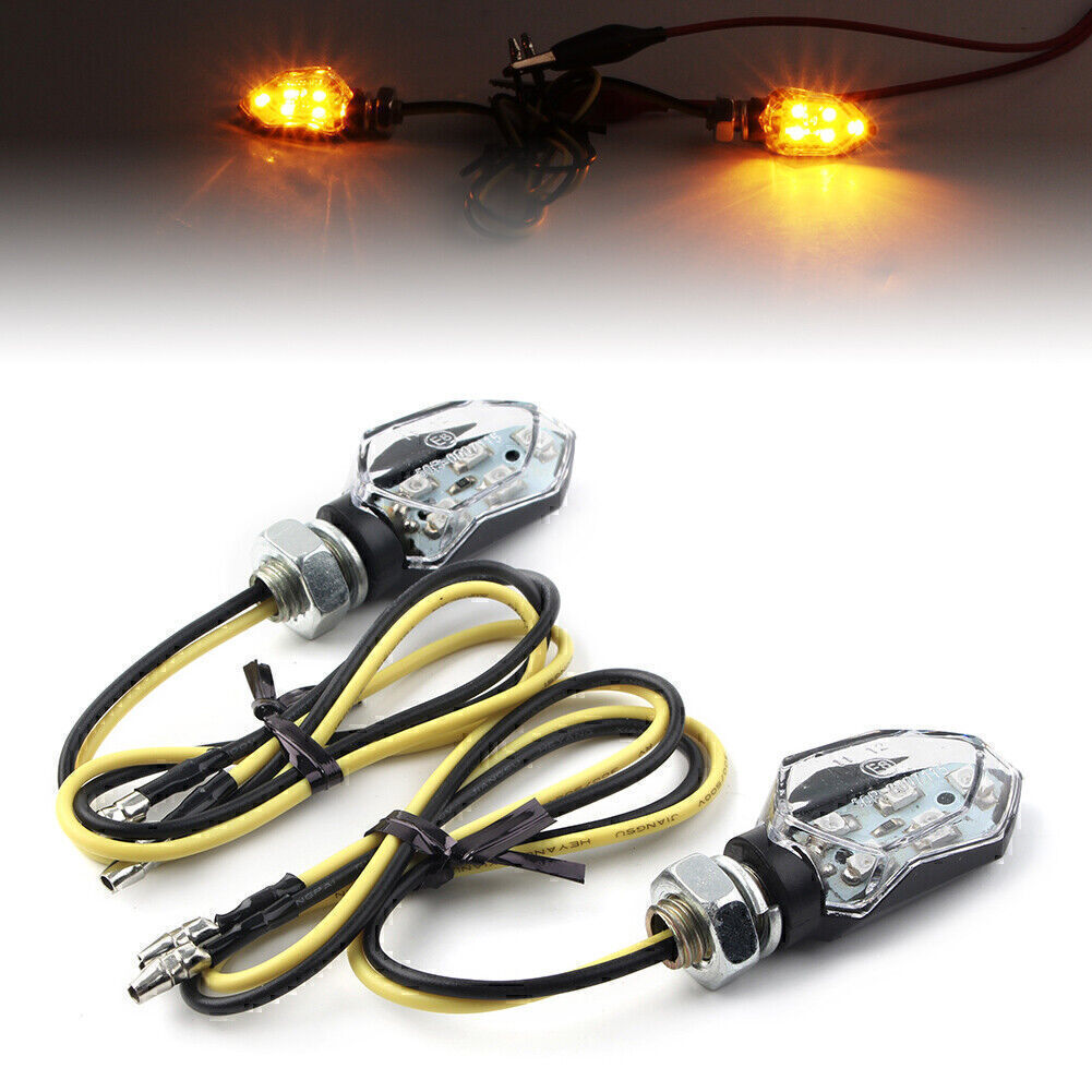 8mm Smoke Blinker LED Blinker Bernstein Kontrollleuchte Lampe Motorrad Universal