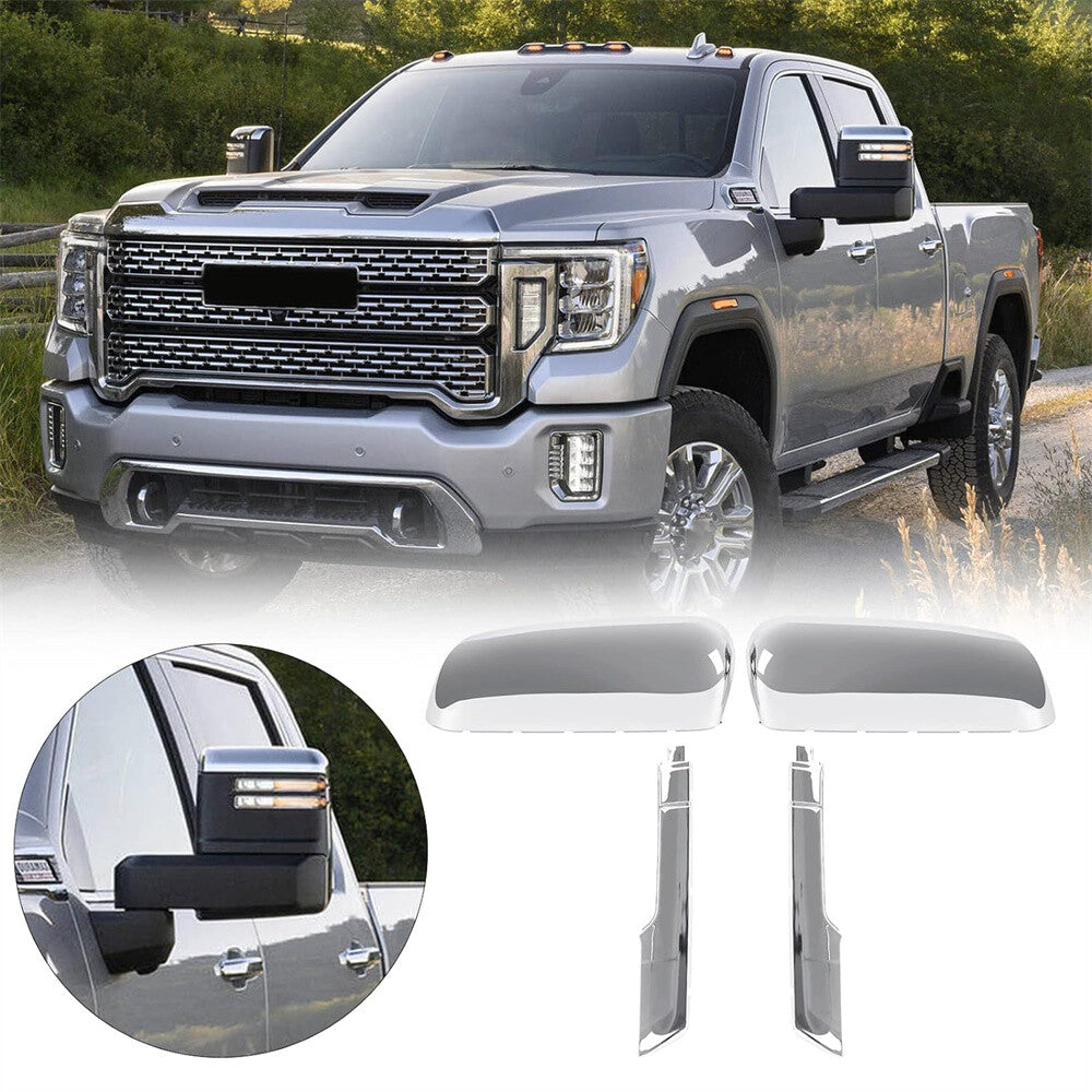 For 2020-23 Chevy Silverado for GMC for Sierra HD 2500 3500 Top Side Mirror Cover Caps
