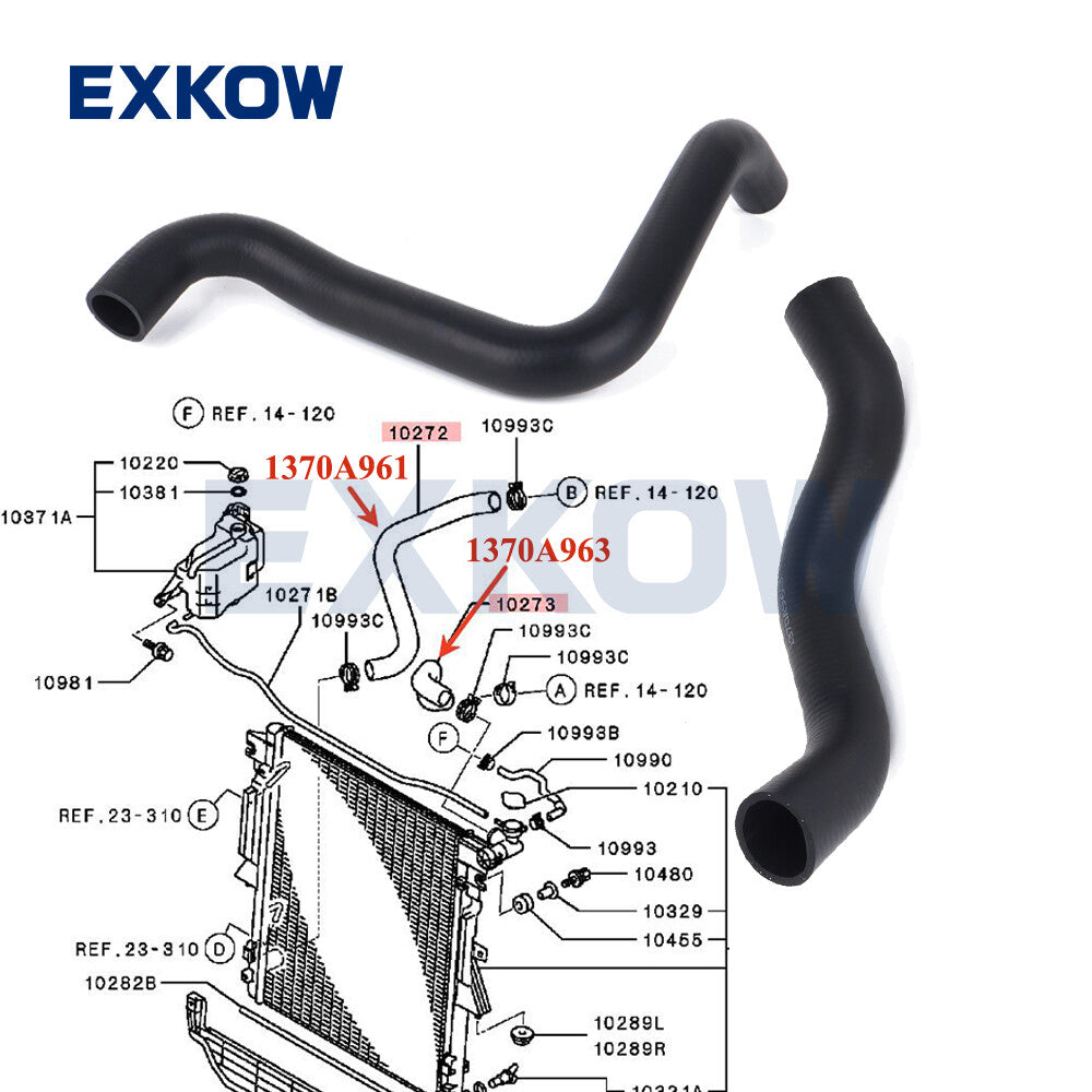 Radiator Upper Lower Hose for Mitsubishi for Challenger L200 Triton 4N15 2.4L 2015