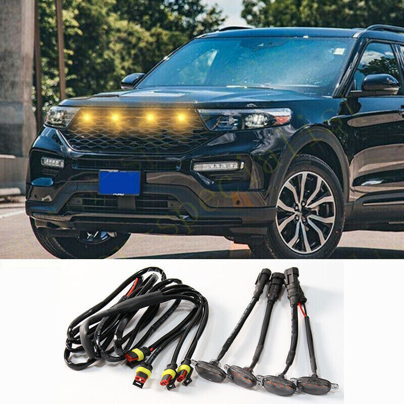 for Ford Explorer 2020-2024 Front Grille smoke LED Light Style DRL Lamp