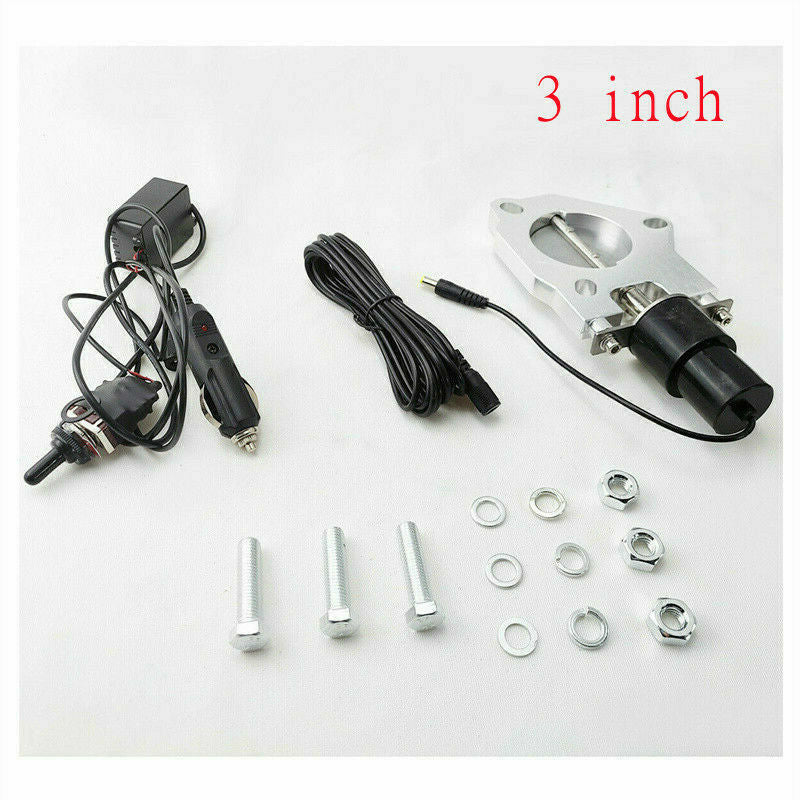 3 Electric Exhaust Valve Stainless Headers with Manual Control Switch
