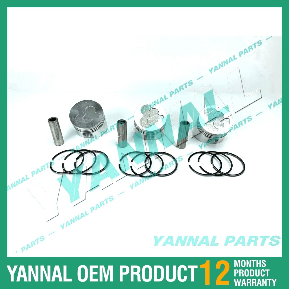 3-piece piston with piston rings + 0.5 mm for Mitsubishi L3E 21 mm engine (extra-large size)
