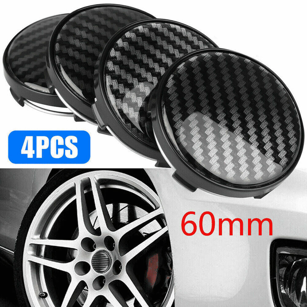 60mm Black Carbon Fiber Wheel Center Hub Cap, Wheel Rim Hub Cap, Automotive Accessories