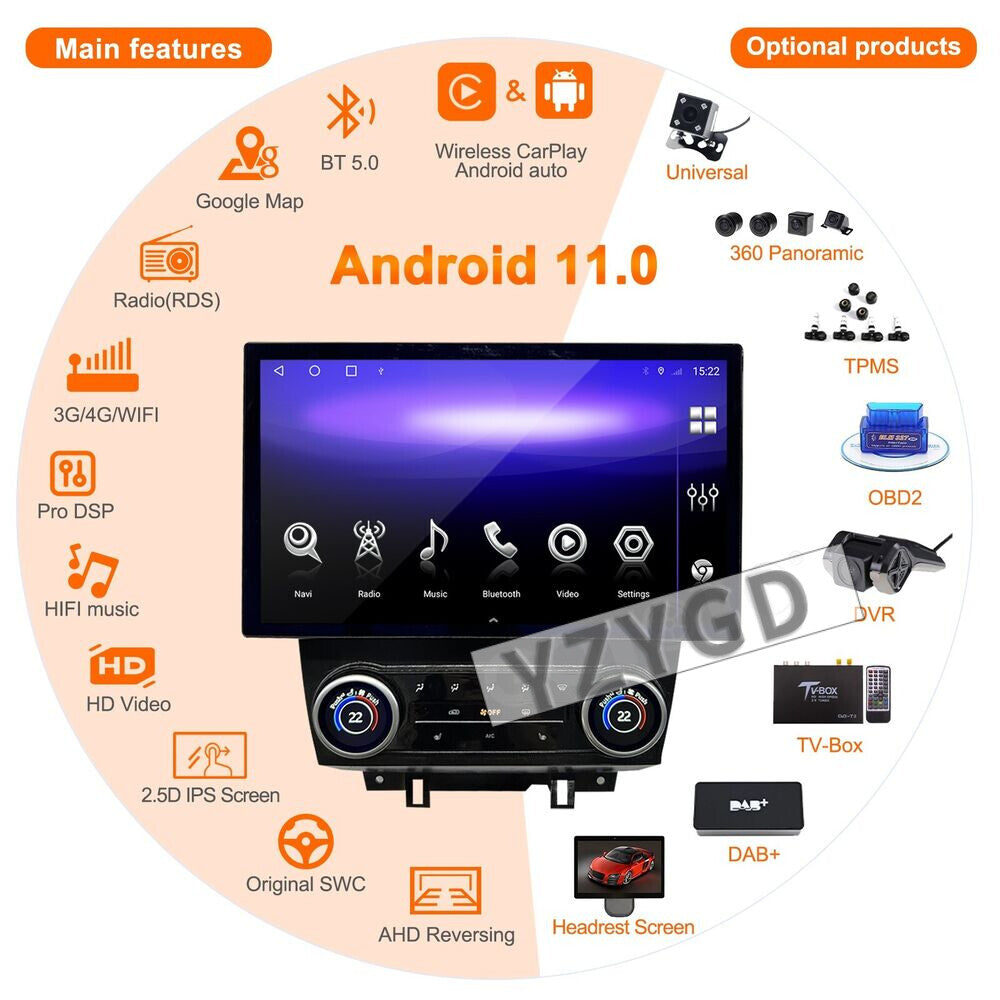 for Ford for Mustang 2009-2014 2Din Android CarPlay Car Radio Receiver Screen 128GB