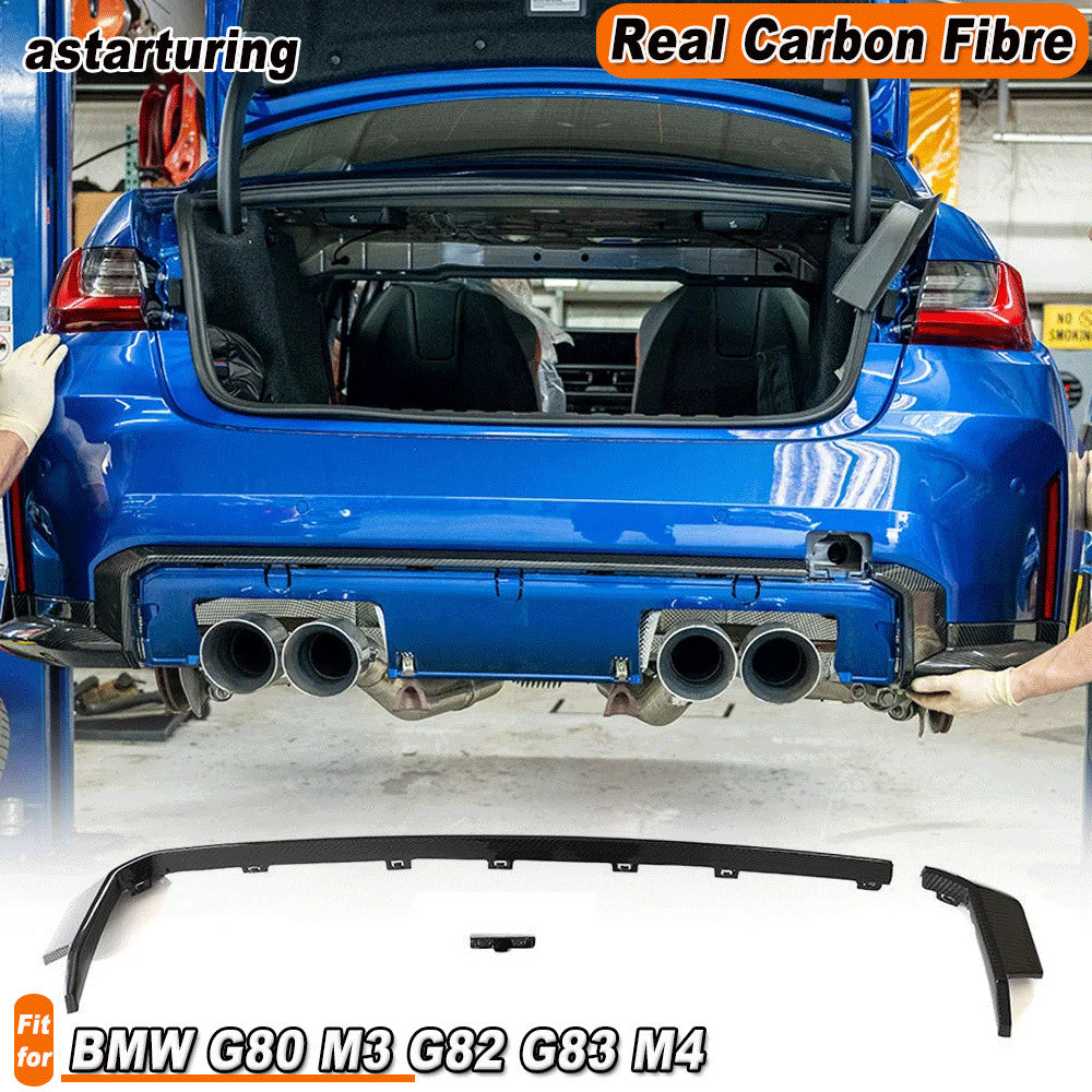 for BMW G80 M3 G82 G83 M4 21UP Dry Carbon Rear Diffuser Garnish Trim Replacement