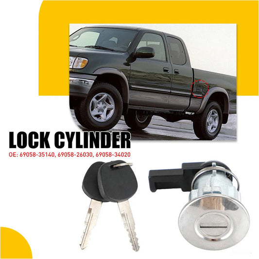 Suitable for Toyota Tacoma 1995-2004 and 2000-2003 Tundra fuel door lock cylinders and keys.