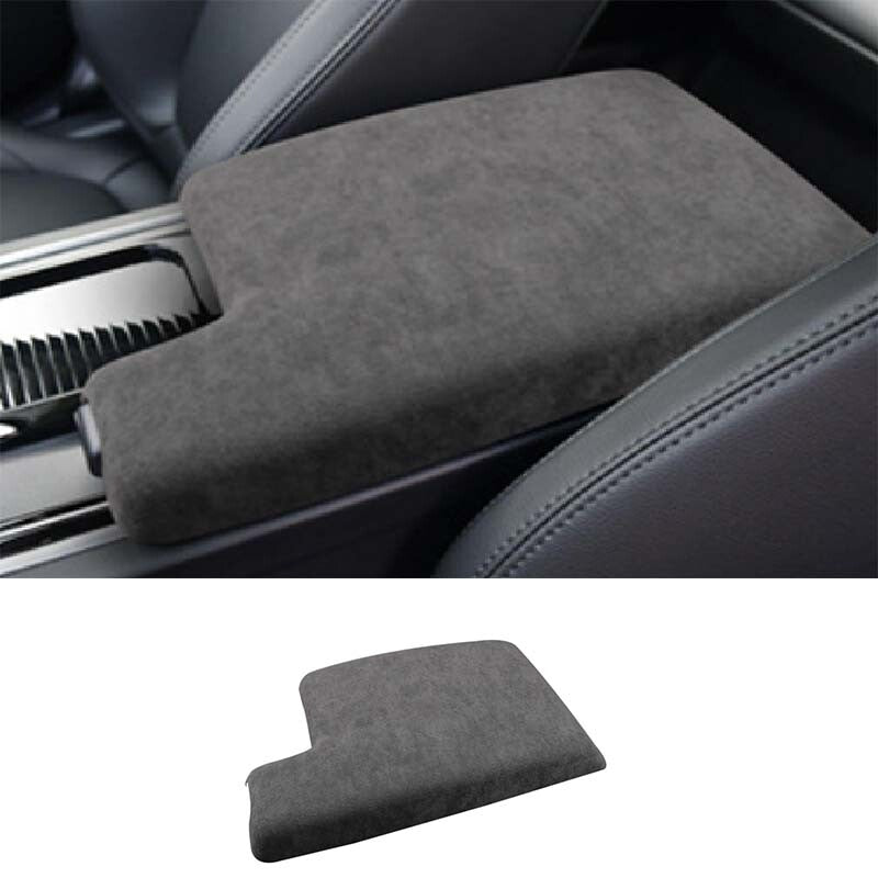 Grey Alcantara Armrest Box Cover Trim Center Console for Jaguar XF 2016-2023 1PC