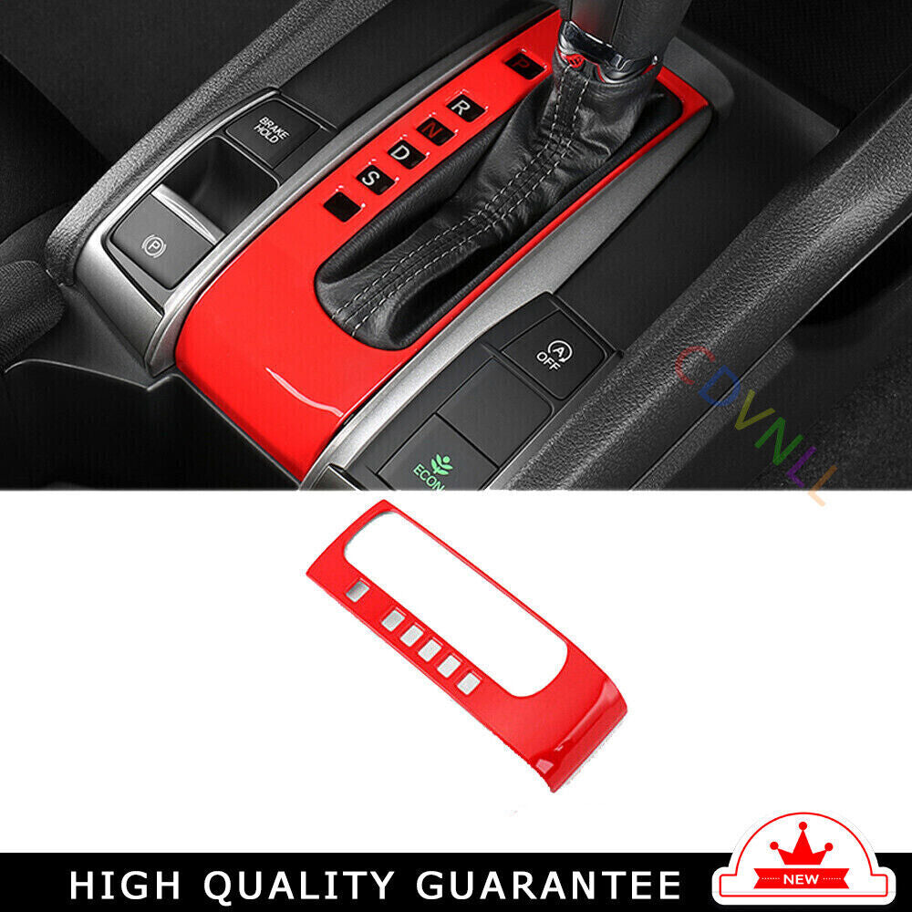 Console Gear Shift Frame Cover Trim 1 for Honda for Civic 2016-2021 10th Bright Red