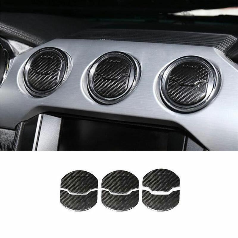for Ford for Mustang 2015-2022 Dry Carbon Fiber Middle Console Air Outlet Vent Trim