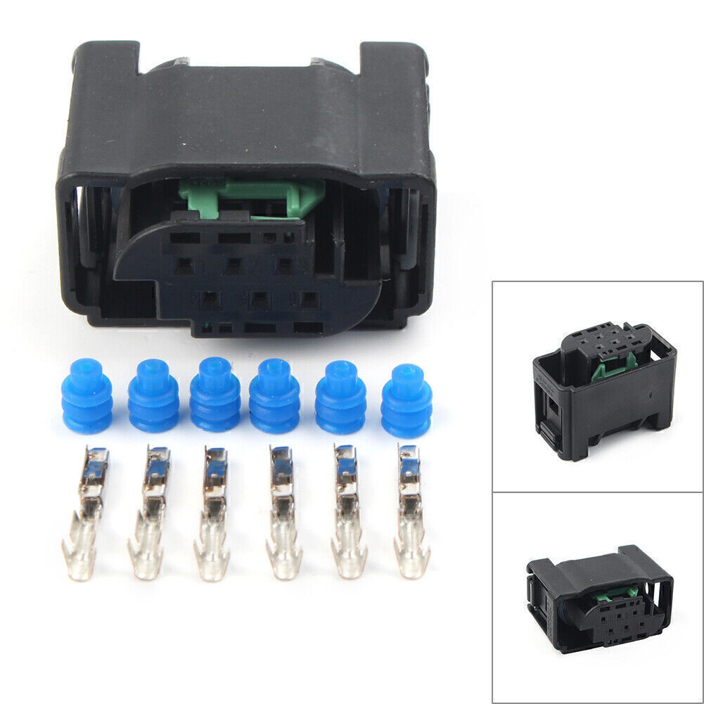 Fit Electronic Throttle Body Plastic 1 Connector w/6 Pins and 6 Seals Set