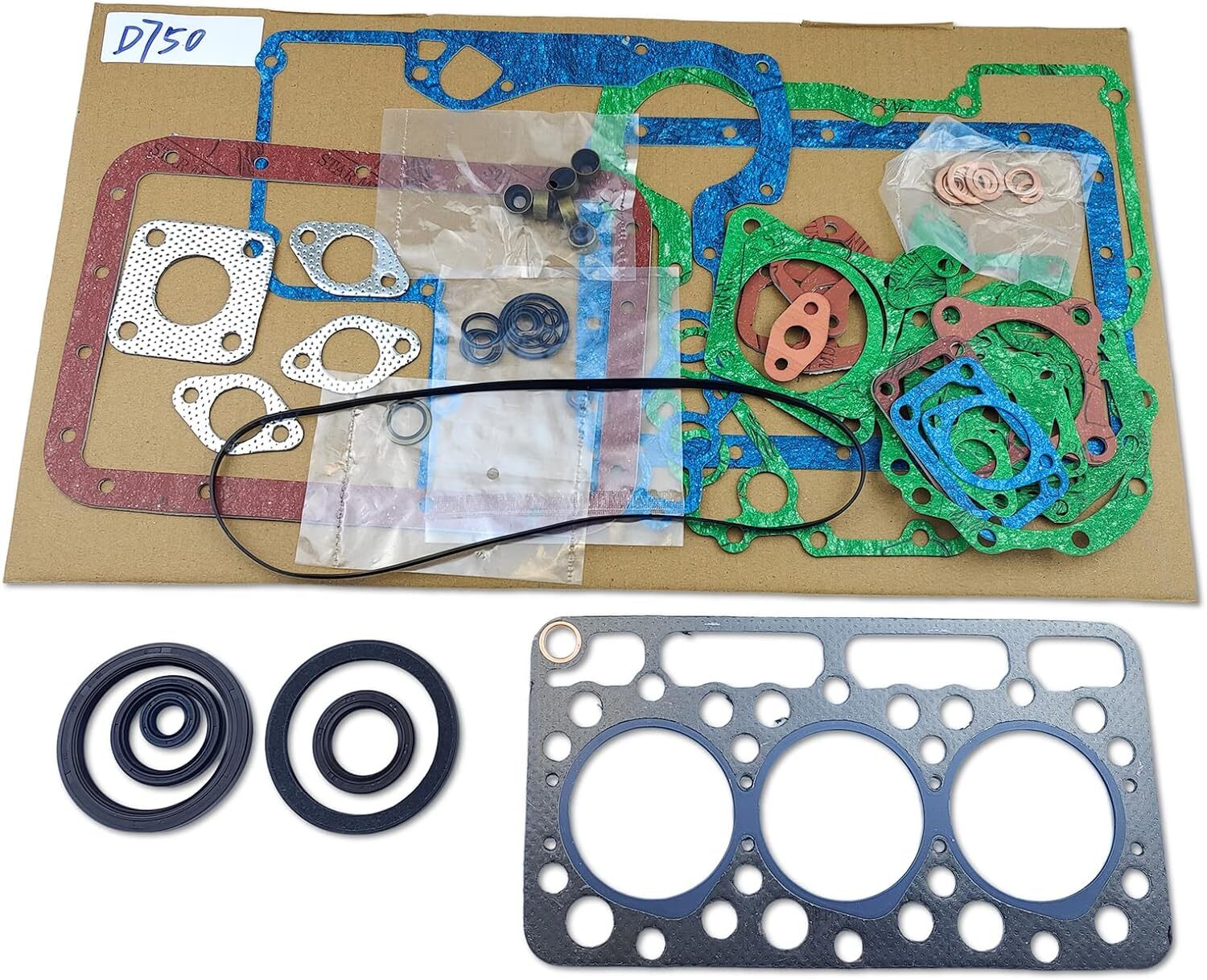 D750 Cylinder Head  Full Gasket Set Fits B5200 B7100 Tractor 220 320 Excavator