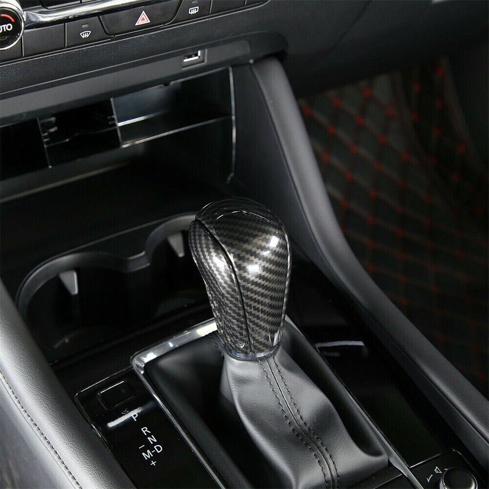 3pcs ABS Car Gears Gear Panel Gear Shift Knob Trim Cover for Mazda 3 2020-2022