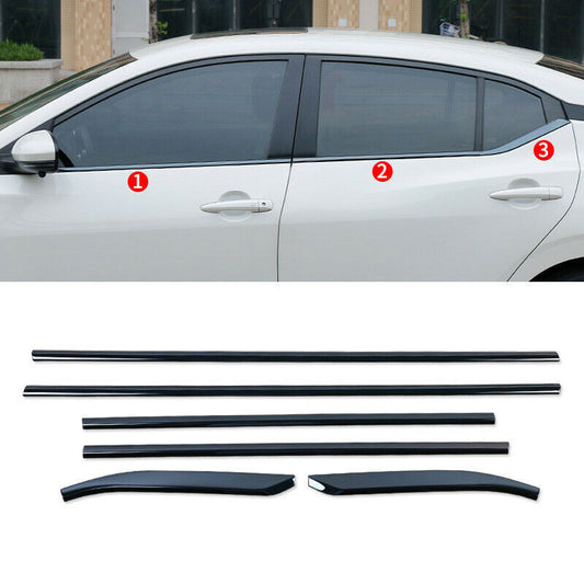 gloss black Car Window Lower Molding Trim Strip for Nissan Sentra Sylphy 2020-22