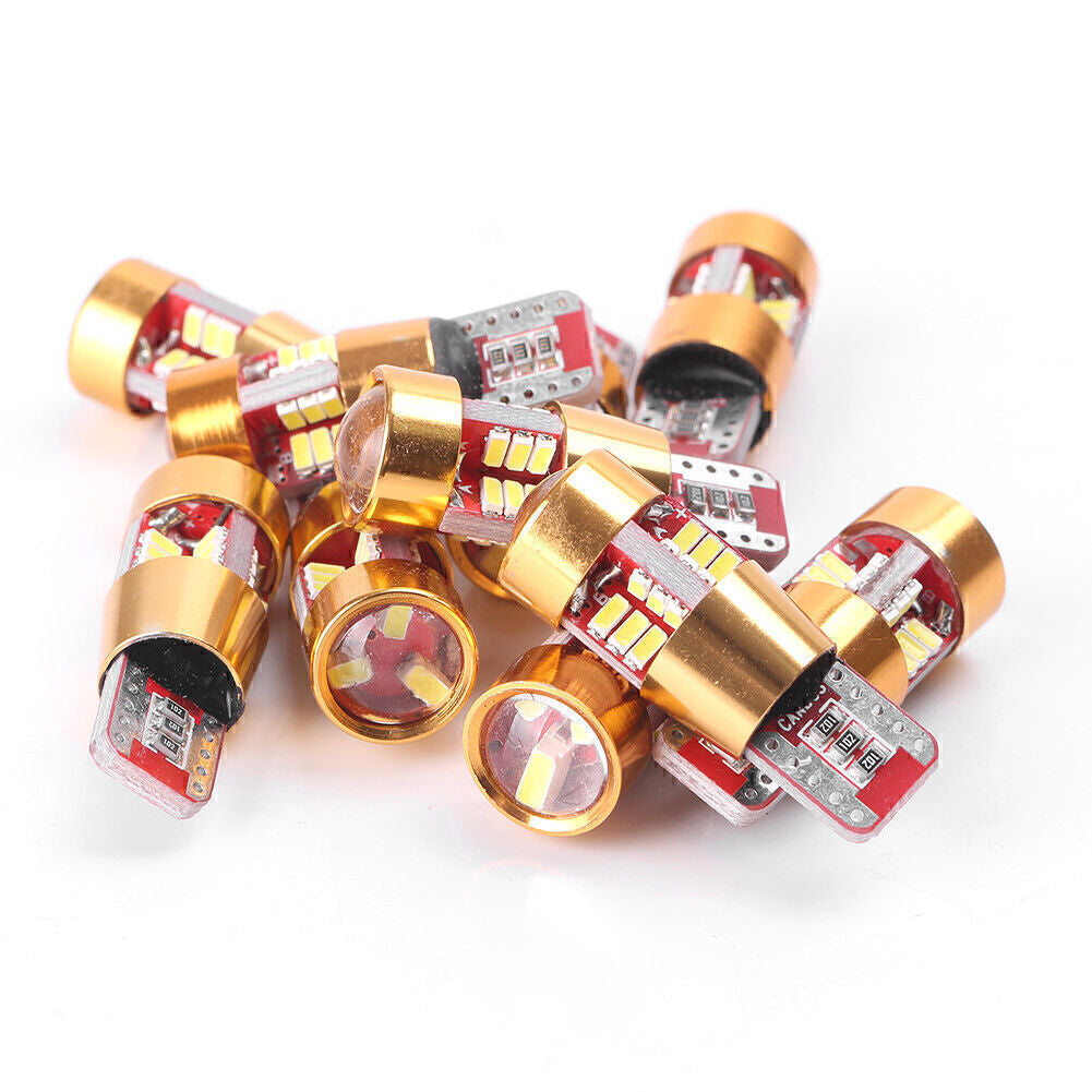 10X LED CANBUS ERROR T10 3014 27SMD Side Wedge Bulbs Lights 6000K White Car