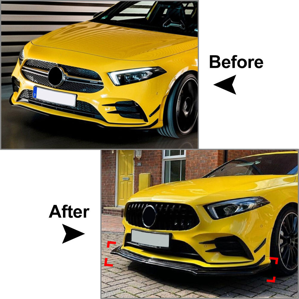 Front Bumper Lip Spoiler Body Kit for Benz A-Class W177 2019-2022