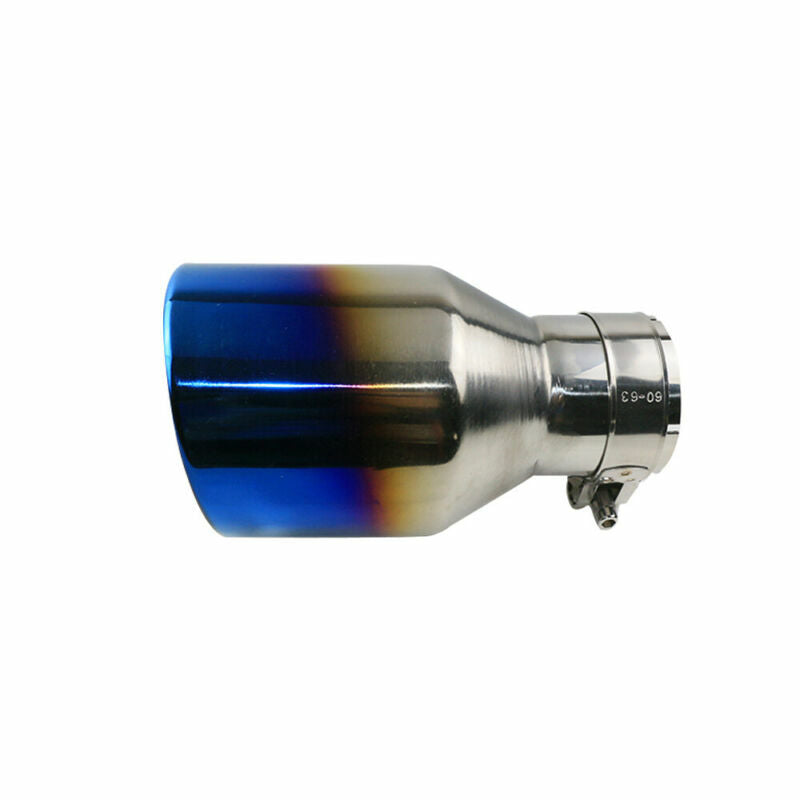 1PC 2.5'' Inlet 4'' OD Universal Double Wall Clamp-on Exhaust Tips Blue Tips
