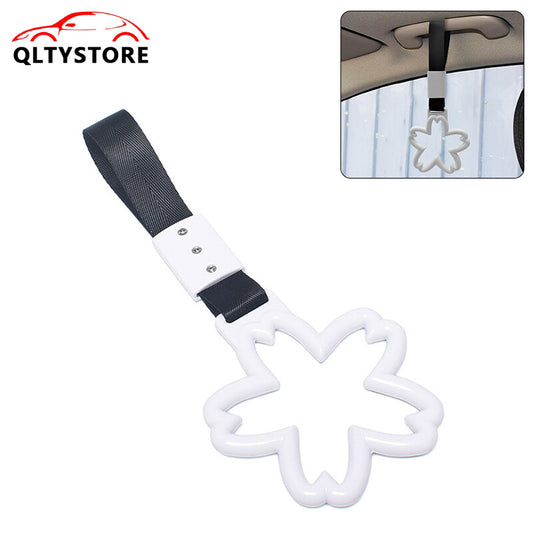 Car Warning Handle Strap Subway Bus Cherry Blossom Tsurikawa Ring JDM White