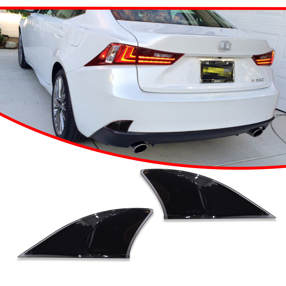 JDM Smoked Lens Rear Bumper Reflector Cap for 2014-2020 for Lexus IS250 IS350