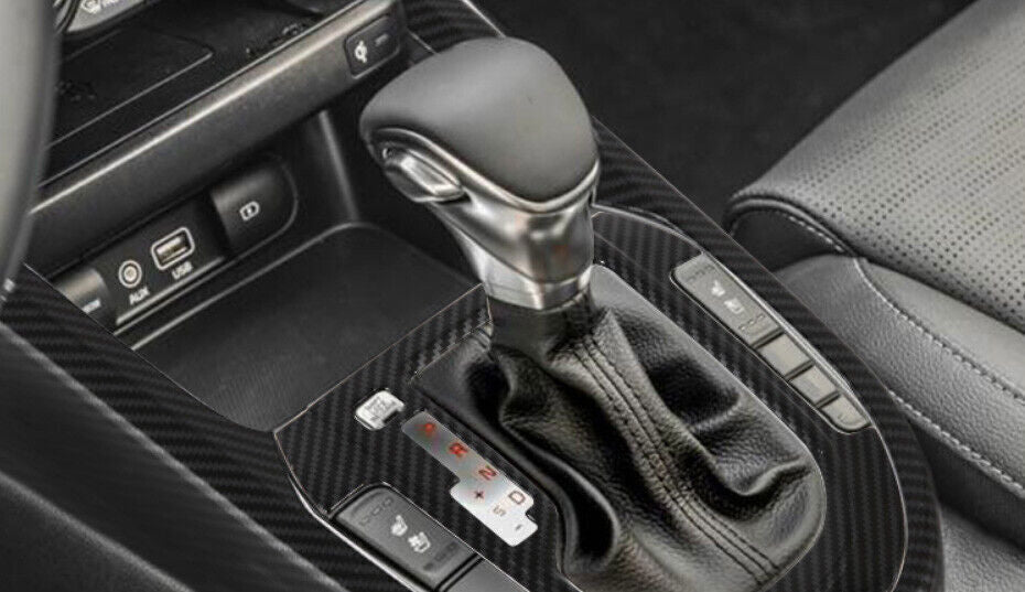 for Kia K3 Forte 19-2021 Carbon Fiber Look Middle Console Gear Shift Panel Trim