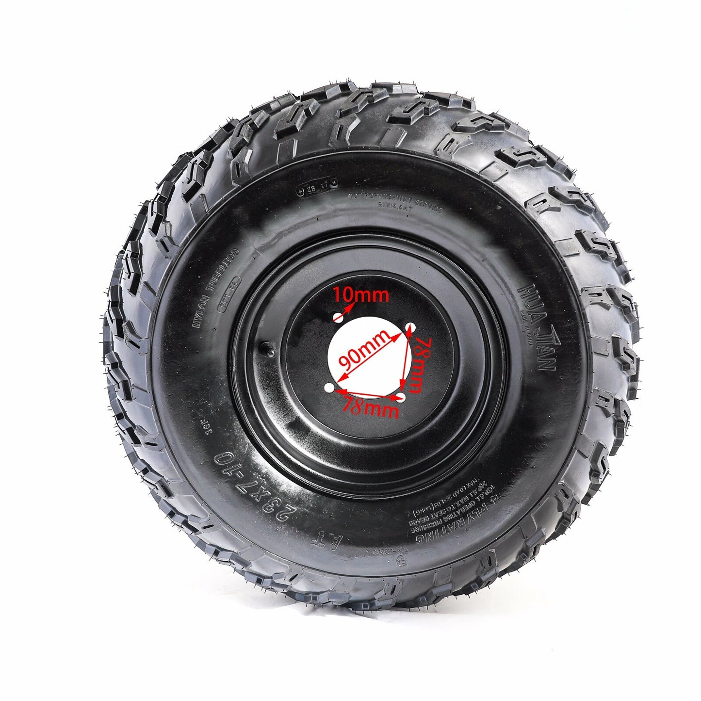 2-Piece Set of 23X7-10 Wheels, Wheelsets, and Spindles for Go-Karts, Lawn Mowers, and All-Terrain Vehicles