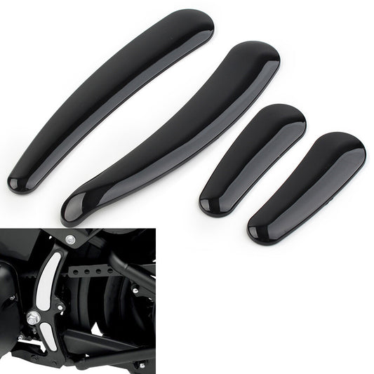 4x Black Curved Swingarm Frame Insert Set Fit for Harley Softail Models 08-up